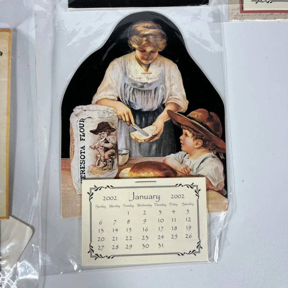 Vtg 2002‎ Gallery Graphics Mini Calendars Advertising Art Magnetic Lot of 7 NOS